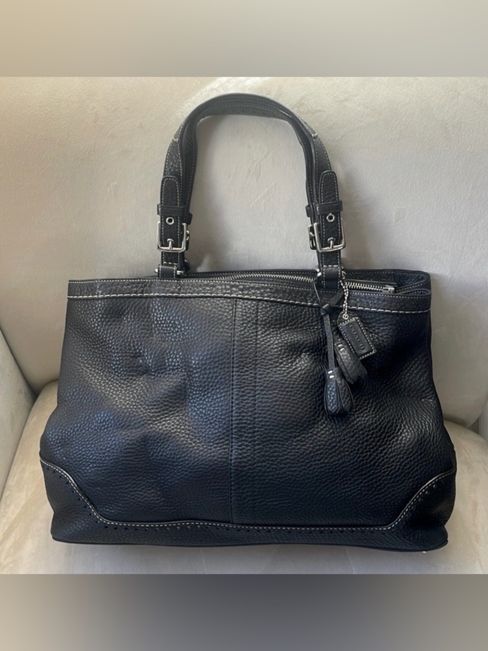 COACH vintage Y2K black leather shoulder bag NWOT